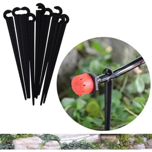 50pc Hook Fixed Stems Support Holder for 4/7 Drip Irrigation Water Hose Irrigation Water Hose Drop Watering Kits Garden Supplies