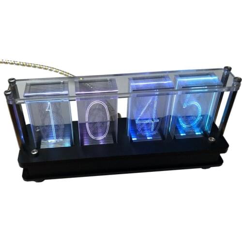 RGB Imitated Glow Tube Clock Imitated Glow Clock Desktop Ornaments DIY Parts Acrylic Creative Time Tube