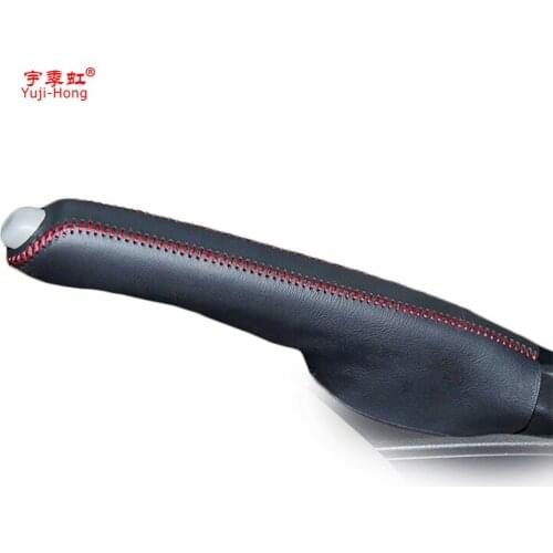 Yuji-Hong Car Handbrake Covers Case for HONDA Jazz City FIT 2008-2011 Genuine Leather Auto Cover Car-styling Handbrake Grips