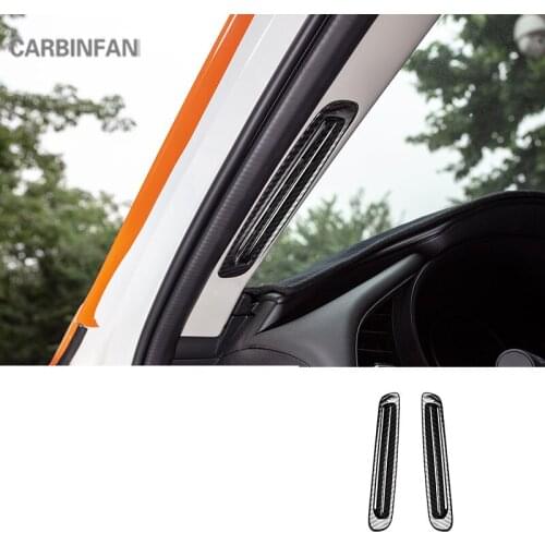 For Mazda 3 Axela 2020 LHD car styling carbon fiber A pillar Air outlet frame Cover Trim interior Sticker Trim C1542