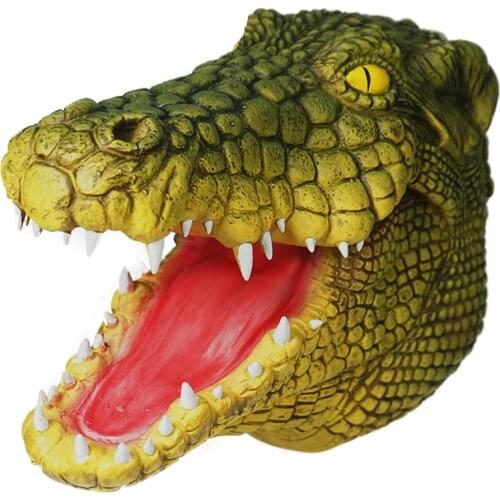 Eraspooky Realistic Crocodile Cosplay Latex Mask Halloween Costume Props For Adult Festival Party Animal Headgear