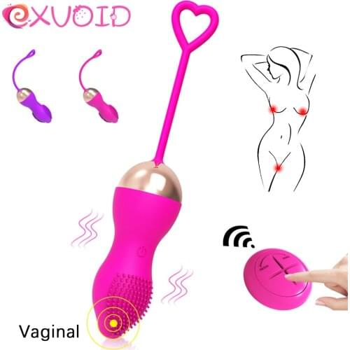EXVOID Waterproof Egg Vibrator Kegel Ball Sex Toys for Women Vagina Tighten Exercise 10 Frequency G Spot Massager Remote Control