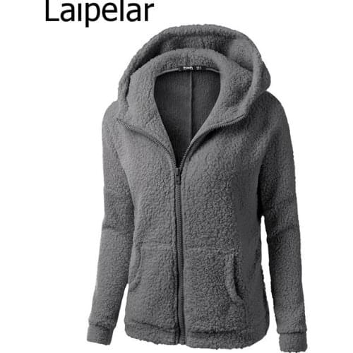 Hot Sale Women Fleece Hoodies Winter Warm Hooded Long Sleeve Zipper Thicken Coat Outwear Sudaderas Jacket Sweatshirts