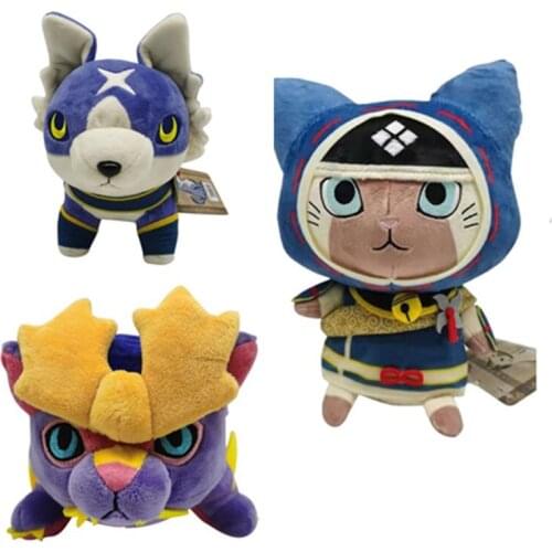 Game Monster Hunter Rise Plush Toy Stuffed Doll Cartoon Animal Soft Stuffed Dolls For Kid Birthday Xmas Gift 23/25CM