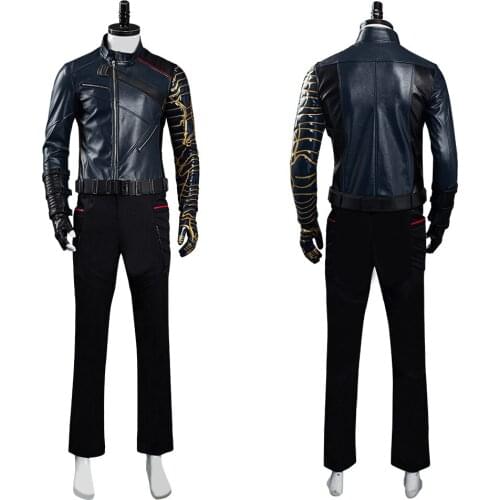The Falcon and the Winter Soldier Bucky Barnes Cosplay Costume Uniform Outfit Jacket+Pant Halloween Carnival Suit