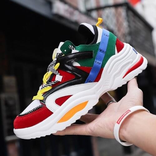 PU Sole Height Increasing 6CM Women Running Shoes Red White Black Sneakers Men Outdoor Sport Shoes Athletic High Heel Cushioning