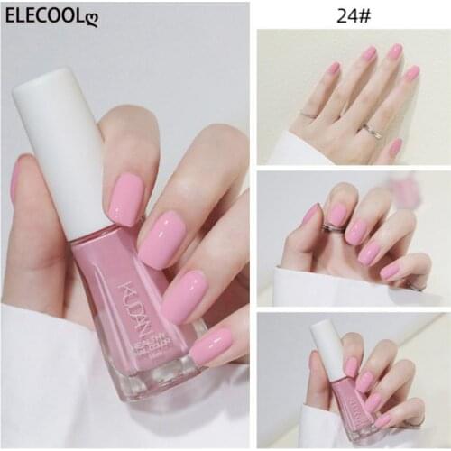 ELECOOL 8Ml Tearable Nail Polish Glitter Sequins Matte Solid Color Nail Art Hybrid Varnishes Free Baking Lasting Manicure Tool