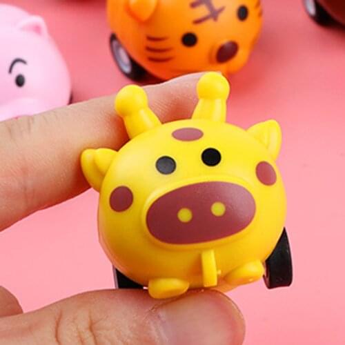 Mini Cartoon Pull Back Vehicles Cars Toy Set Of 4 Play Animal Pull Back Toys Friction Powered Cute Car Toys For Kids
