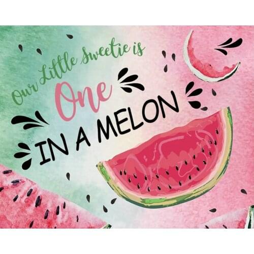 Our Little Sweetie is One In A Melon Birthday Party Backdrop Baby Shower Room Decor Photo Booth Studio Prop