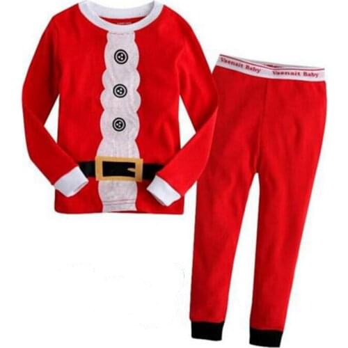 New Arrival winter christmas Santa claus Snowman pajamas set kids 2-7 yrs boys girls pijamas set children pyjama 100% cotton