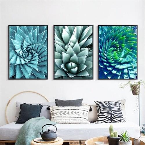 Posters And Prints Wall Art Green Plants Canvas Painting Wall Room Pictures For Living Room Nordic Style Succulent Cactus Decor