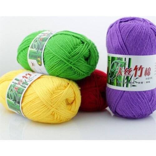Mylb 1ball=50g Soft Bamboo Crochet Cotton Knitting Yarn Baby Knit Wool Bamboo Charcoal Cotton Hand Knitting Yarn
