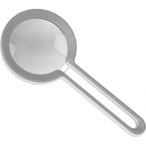 Handheld Magnifier 5X 10X Magnifying Glass Retro Handle Magnifier ABS Silver White Handle Eye Loupe for Seniors Reading Aid Tool
