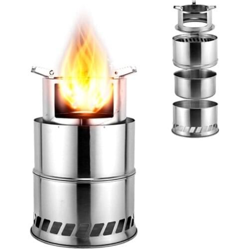 Detachable Open Flame Oven Camping Barbecue Stoves Round Portable Mini Stove
