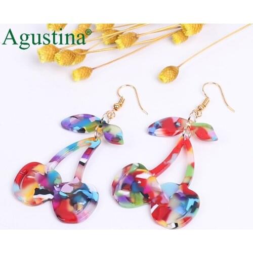 Agustin acherry earrings fashion jewelry Drop earrings for women luxury acrylic earrings boho earings earring gold bohemian cc