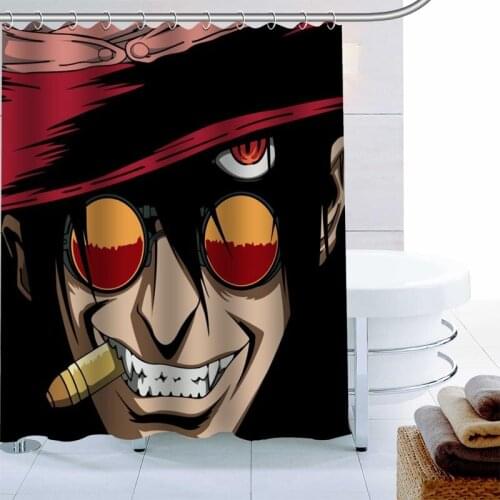Modern Anime Hellsing Shower Curtain Palm Decor Waterproof Polyester Fabric Bath Curtain 180X180cm Eco-friendly Bathroom Curtain