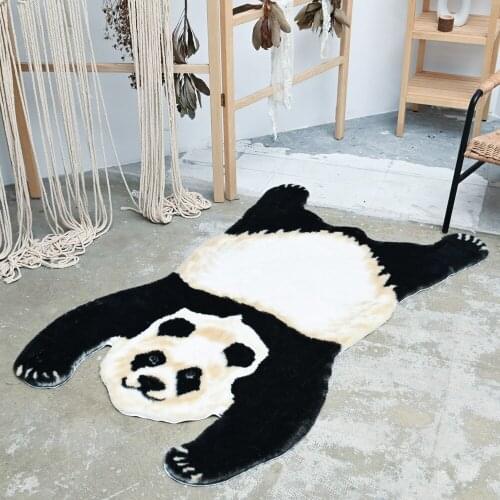 Nordic Fashion Cartoon Imitation Animal Printed Non-slip Carpet Natural Shape Floor Pad Home Bedroom Kids Room Decoration