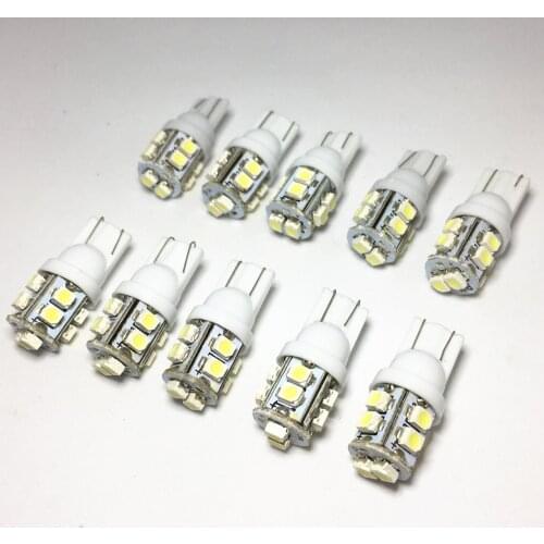 50pcs Car T10 Led Light W5W 168 194 1210 10 SMD LED Car Auto Motorcycle The width Light White blue Side Wedge Lamp Bulb 12V