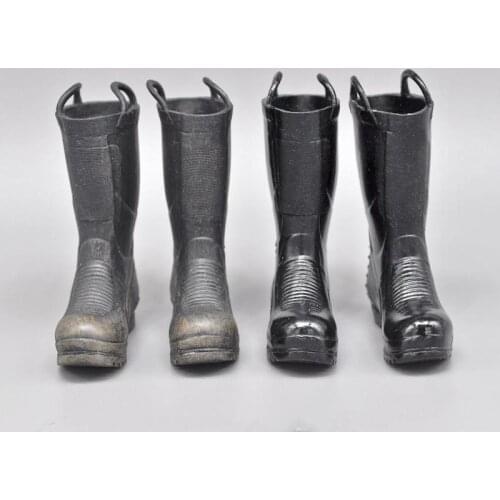 In Stock 1/6 Soldier Model EB Fire Fighting Biochemical Fire Boots Safety Non-slip Water Shoes For Usual 12 inch Doll Figures
