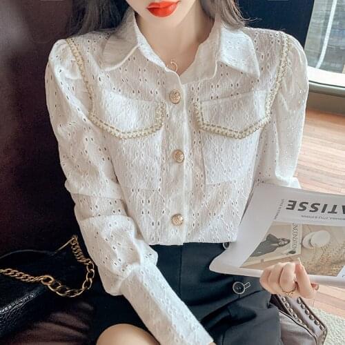 Wtianyuw Openwork Blouses