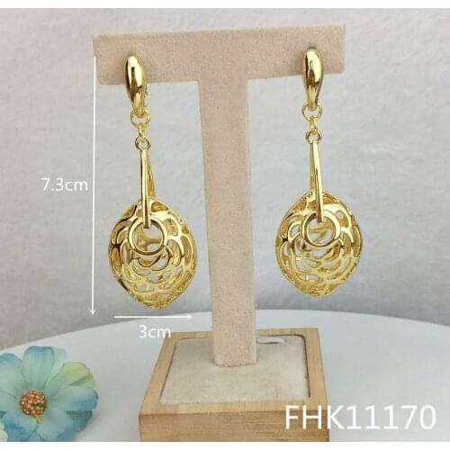 Yuminglai Dubai Gold Jewelry Unique Earrings Drop Earrings for Women FHK11170