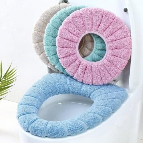 Winter Warm Toilet Seat Cover Mat Universal Thickened Plush Toilet Seat Lid Cushion Washers for Bathroom wc Toilet Pad Ring Suit
