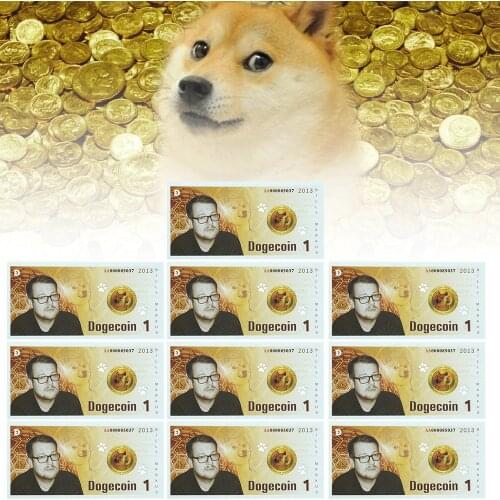 10pcs/lot Dogecoin Classic DOGE Paper Banknotes Souvenir Cards for Holiday Gift Dropshipping