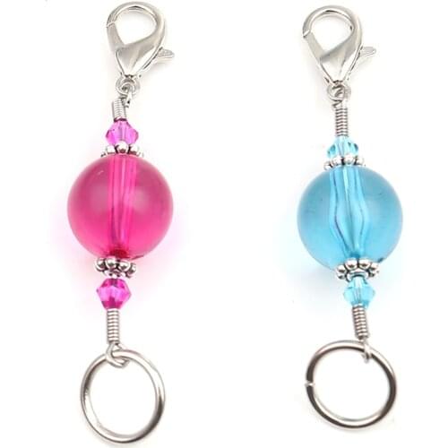 10PCs Colorful Zinc Based Alloy & Resin Knitting Crochet Locking Stitch Marker Round Hangtag DIY Sewing Tools Crafts Accessories