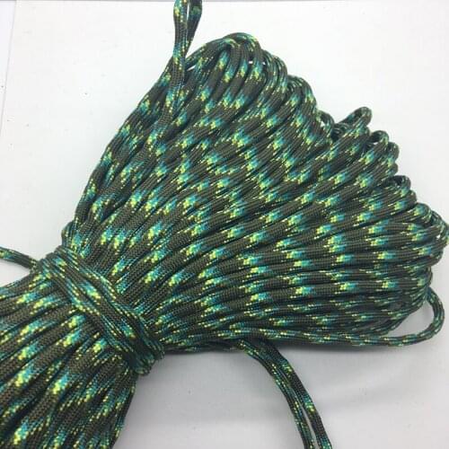 10yards/Lot Mix color Paracord Bracelets Rope 7 Strand Parachute Cord CAMPING HiKING Army green+Yellow+Light blue
