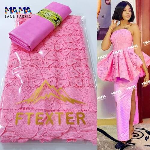 2.5+ 2.5 Yards African Lace Fabric 2021 High Quality DIY 100% Cotton Swiss Voile Lace In Switzerland With Senegal Bazin Riche