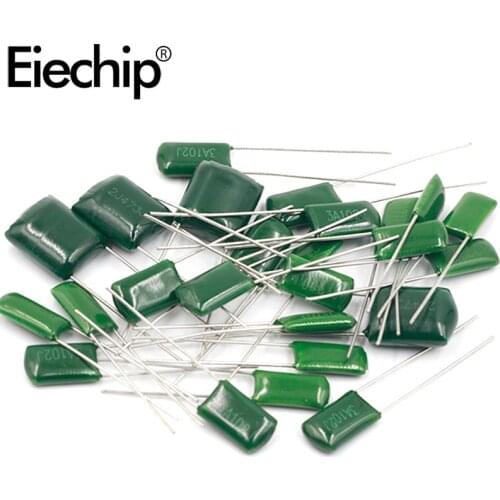 20pcs Polyester film capacitor 100V 2A122J 2A271J 2A682J 2A103J 2A472J 2A104J 220PF 470PF 1.2NF 2.2NF 4.7NF 10NF 22NF 47NF 100NF