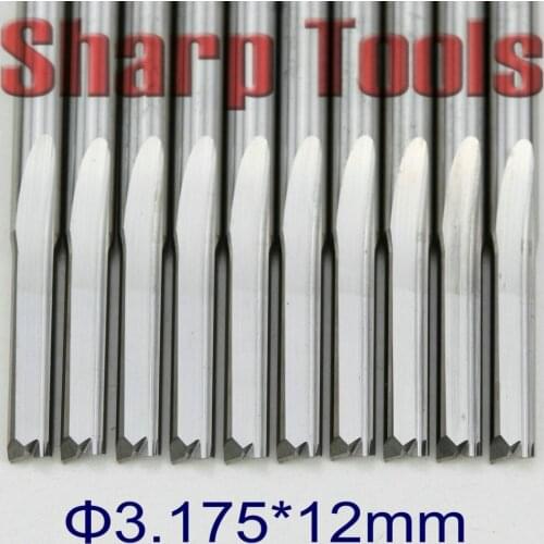 3.175mm Cel8-20mm 2 Flute Straight Bits Solid Carbide Milling Cutter CNC Router Tools Slot End Mill Wood MDF Engraving Cutters