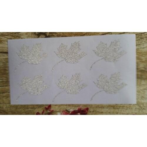 5x4cm Silver Glitter Sticker seal - Leaf