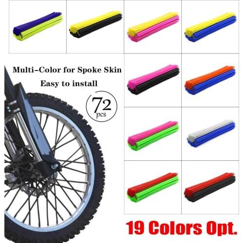 72pcs Universal Motorcycle Wheel Rim Spokes Wraps Skins Off Road Shrouds Covers For Dirt Bike Yamaha Honda BMW Suzuki Kawasaki