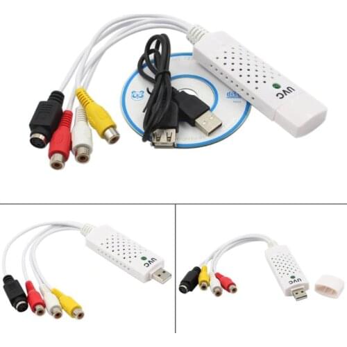 Portable USB 2.0 Video Capture Adapter Capture Card Cable Support for Easycap /All formats DVD+/-R/RW, DVD+/-VR, and DVD-Video