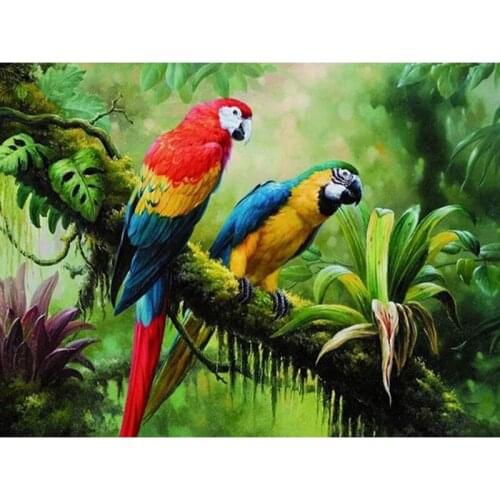 5D Diamond Embroidery Animal Parrot Cross Stitch DIY Diamond Painting Full Diamond scenery rhinestones Home Decor gift