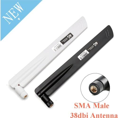 LTE 2G 3G 4G High Gain 38dBi Antenna SMA Male for GSM/CDMA WiFi Router Connector Black White