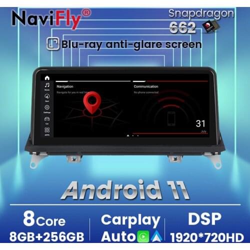 NaviFly Android 11 8G+256GB Car radio multimedia Player GPS Navigation for BMW X5 E70/X6 E71 (2007-2013) CCC/CIC System Carplay
