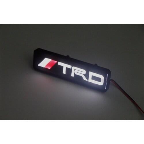 Car Sticker Front Hood Grille Emblem LED Decorative Light For Toyota TRD CROWN REIZ PRIUS PRADO Car Styling Accessories