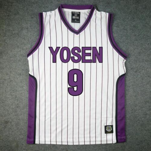 Kurokos Basketball Kuroko No Basuke YOSEN High School No.9 Murasakibara Atsushi Cosplay Top Vest Basketball Jersey
