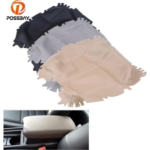 POSSBAY Car Styling Black/Gray/Beige Leather Car Armrest Cover Center Console Armrest Lid Cover for Honda Accord 2008-2015