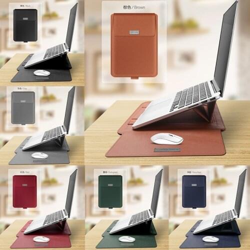 4 In 1 Laptop Liner Sleeve Bag Soft PU Leather Handbag For Macbook Pro Air 11 12 13 15 16 inch Laptop cases accessories