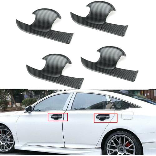 For 2018-2020 Honda Accord 10th Carbon Fiber Side Door Handle Bowl Cover Trim car accessories