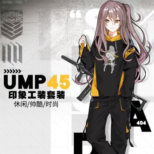 Game Girls Frontline 404 UPM45 Cosplay Hooded Coat Casual Fashion Spring Autumn Unisex Student Hoodies Sweatshirt Long Pants Set