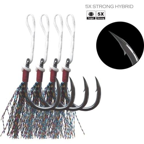 Jigs Hooks Stainless Skirts 5X BKK Fishing Hooks Slow Fast Jigging Strong Strength Carbon Hooks Fishing Accessories Lure Hooks