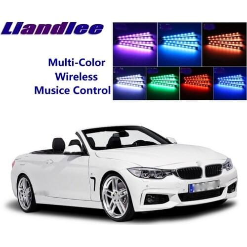 LiandLee Car Glow Interior Floor Decorative Atmosphere Seats Accent Ambient Neon light For BMW 4 M4 F32 F33 F36