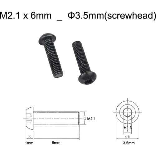 M2.1 x 6mm _ Φ3.5mm(screwhead) Knife screws Suitable for Emerson /spyderco / Benchmade/ ZT /ONTARIO