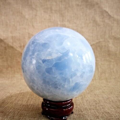 Natural sky blue celestite sphere quartz crystal ball rieki healing for home decoration gift