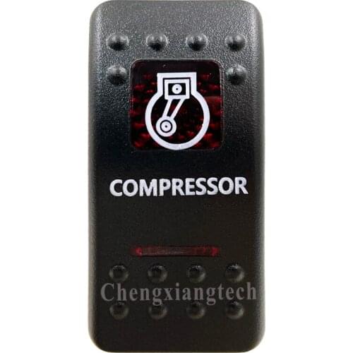 Printed Red Switch Cap - COMPRESSOR- for Carling Arb Led Light Car Boat Bar Rocker Switch 12v 24v, Cover Only ! No Switch Base