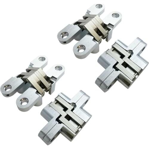 JFBL Hot 4PCS Cross Hinge Folding Gate Hinges Concealed Invisible Hinge Stainless Steel Wire Drawing 180° for Furniture Door